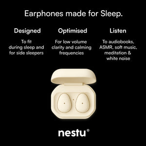 Nestu SleepBuds – Compact Wireless Earphones for ASMR, Stories & Deep Sleep