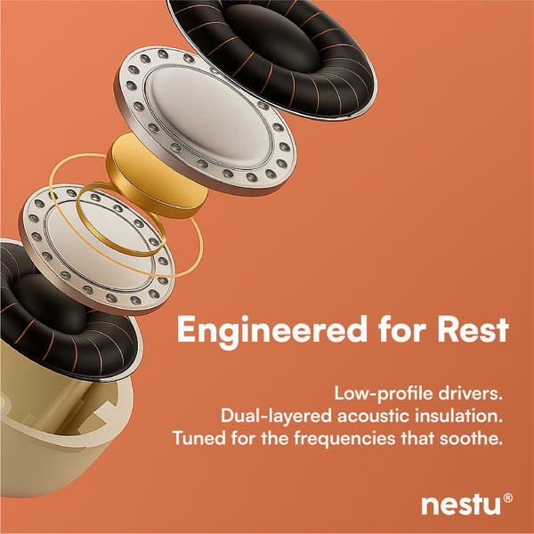 Nestu SleepBuds – Compact Wireless Earphones for ASMR, Stories & Deep Sleep